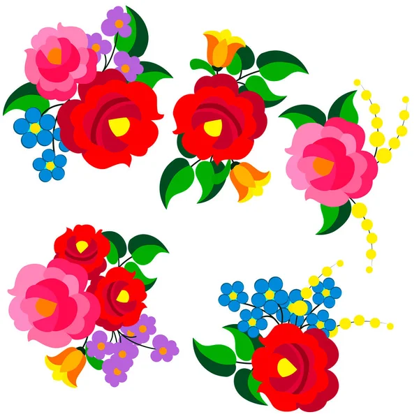 Díszítés Stilizált Virágok Levelek Virágmintás — Stock Vector
