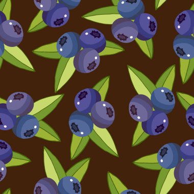 Böğürtlenli ve yapraklı kusursuz desen, duvar kağıdı ve kumaş süsü, ambalaj kağıdı