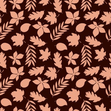 Tek renk yapraklı kusursuz desen, sonbahar süsü.