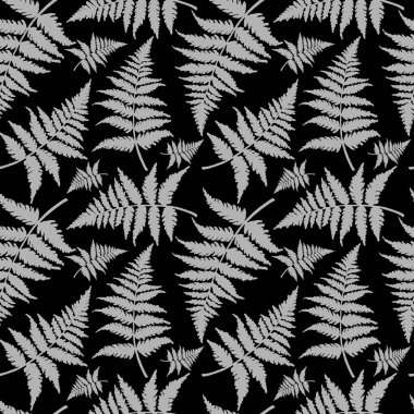 Eğreltiotu yapraklı tek renkli desenli kusursuz desen, duvar kâğıdı ve kumaş süsü, ambalaj kağıdı