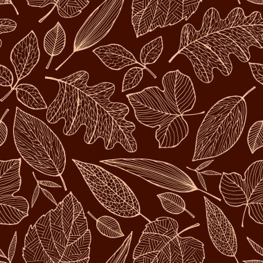 Tek renkli yaprakların kusursuz deseni, stres önleyici süslemeler.