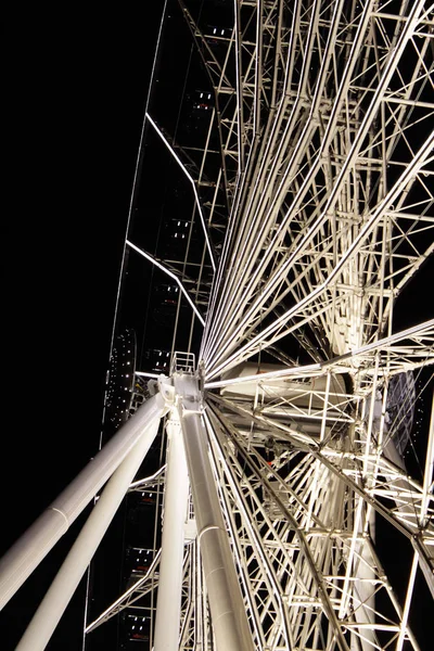 Rueda Mecánica Panorámica Gigante Disparo Nocturno Rueda Tomada Puebla — Foto de Stock