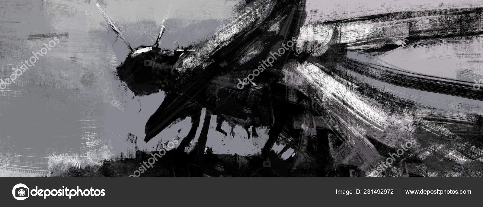 Painting Abstract Monster Insect Brush Stroke Style Digital