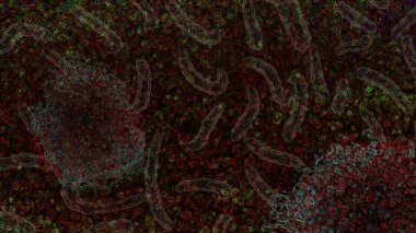 Sıvı yapıları ve formlar, dijital sanat ile soyut evren arka plan boyama