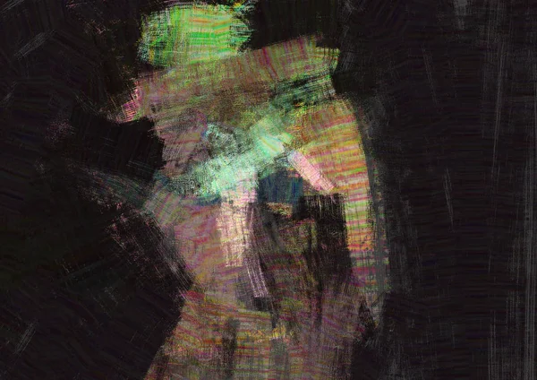 Портрет Абстрактного Монстра Стиле Мазка Кистью Цифровая Иллюстрация — стоковое фото