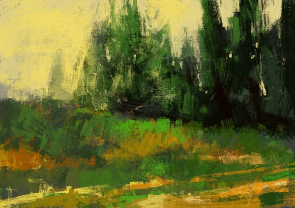 Painting of abstract nature in brush stroke style, digital art