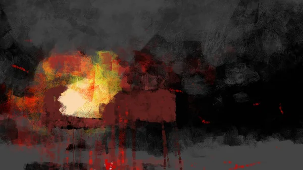 Painting of abstract fire in brush stroke style, digital art