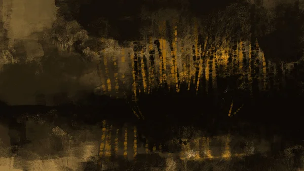 抽象的画笔笔画树的反映在湖的背景下 数字艺术 — 图库照片