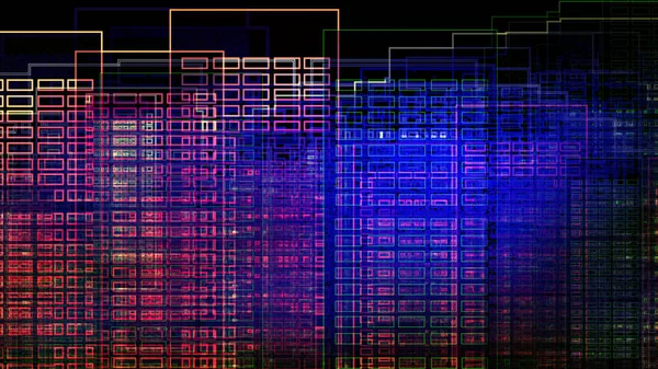 Pittura Edifici Oscuri Astratti Nell Arte Digitale — Foto Stock