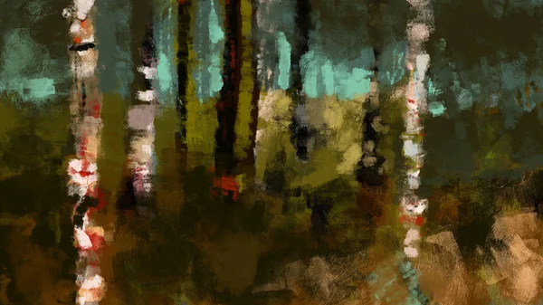 Malarstwo Abstrakcyjne Drzewa Reprezentacja Sztuka Cyfrowa — Zdjęcie stockowe