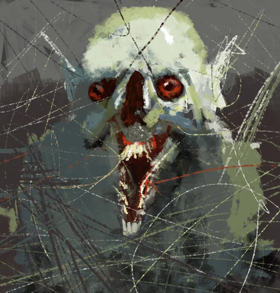 Festészet Absztrakt Szörnyeteg Ecset Ecsetvonás Stílusban Digitális Illusztráció — Stock Fotó
