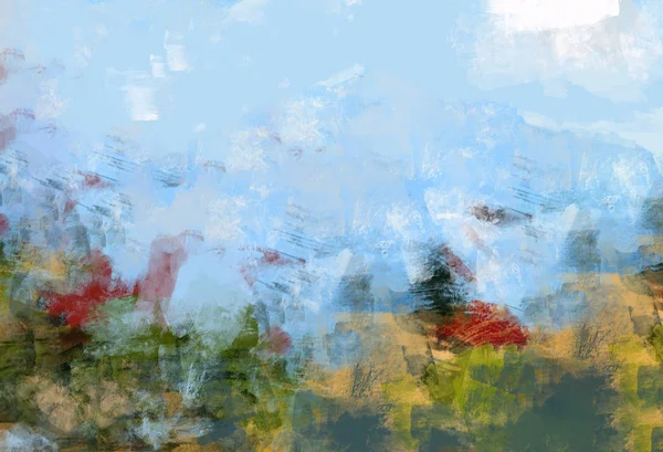 Malarstwo Abstrakcyjne Las Krajobraz Reprezentacji Sztuka Cyfrowa — Zdjęcie stockowe