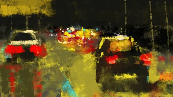 Painting Dark Abstract Urban Landscape Conception Digital Art — Stock Photo, Image