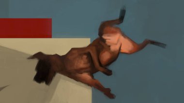 soyut kahverengi köpek, dijital sanat