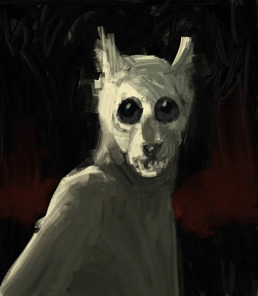 Painting Abstract Werewolf Monster Brush Stroke Style Digital Illustration — Stock Photo, Image