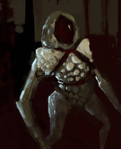 Pintura Monstro Alienígena Abstrato Estilo Pincel Acidente Vascular Cerebral Ilustração — Fotografia de Stock