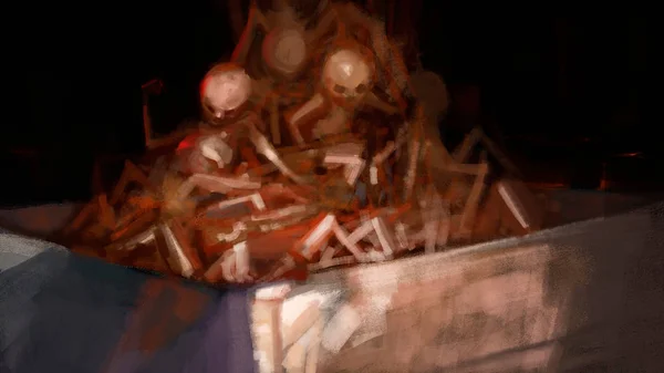 Ζωγραφική Του Αφηρημένου Σωρού Πτωμάτων Στυλ Περιγράμματος Πινέλου Ψηφιακή Εικονογράφηση — Φωτογραφία Αρχείου