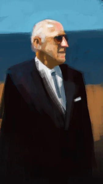 abstract old man in suit , digital art