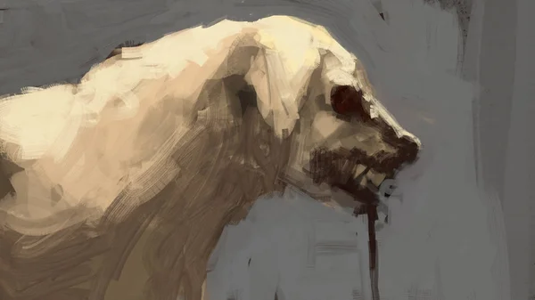 Schilderij Van Abstracte Bloedige Hond Monster Borstel Streekstijl Digitale Afbeelding — Stockfoto