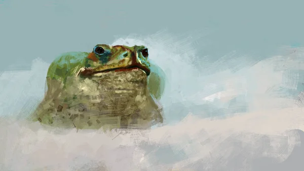 Fırça Darbesi Tarzında Soyut Kurbağa Dijital Illüstrasyon — Stok fotoğraf
