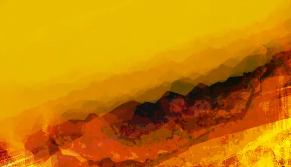 Painting Abstract Rocky Landscape Brush Stroke Style Digital Art — Stock Photo, Image