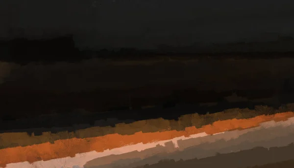 Живопись Абстрактной Пустынной Дороги Ночное Время Стиле Кисти Цифровое Искусство — стоковое фото