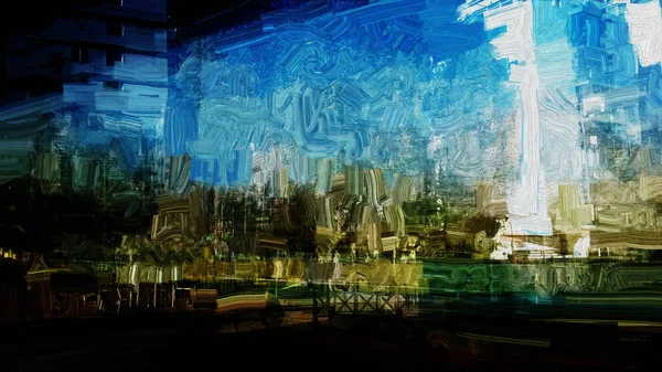 Abstract Urban City Buildings Skyscrapers Digital Art — Stock Photo, Image