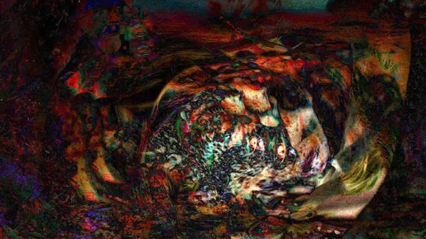 Ψηφιακή Απεικόνιση Της Psychedelic Αφηρημένα Φόντο — Φωτογραφία Αρχείου