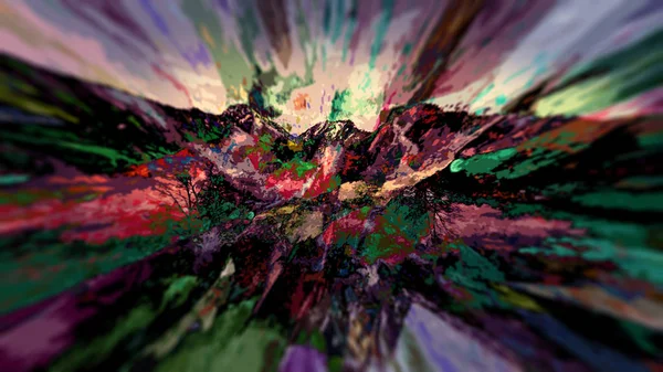 Schilderij Van Psychedelische Abstracte Achtergrond Digitale Kunst — Stockfoto