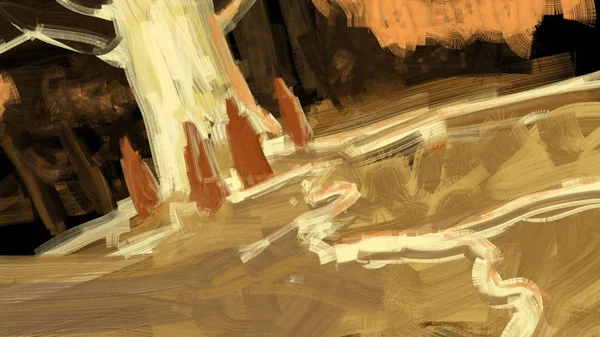 Abstraktní Druidy Velkém Stromě Stylu Tahu Štětce Digitální Ilustrace — Stock fotografie
