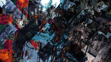 Soyut geometrik yapı malzeme şehir kentsel peyzaj dijital illüstrasyon arka plan