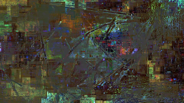 Digitale Abstrakte Illustration Des Bunten Psychedelischen Hintergrunds — Stockfoto