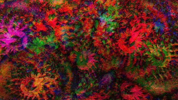 Floral Natureza Psicodélica Florescer Fundo Abstrato Colorido Arte Digital — Fotografia de Stock