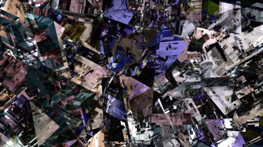 Şehir yapısı renkli garip arka plan dijital sanat