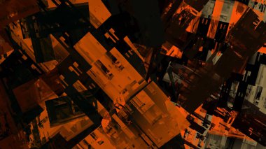 Soyut tasarım malzeme yüzey modern vintage dijital grafik sanatı renkli resimde arka plan deseni kentsel şehir binaları boya