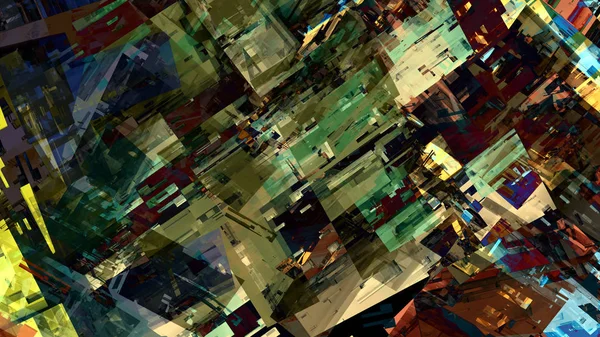 Stadt Bunte Abstrakte Hintergrund Der Digitalen Kunst — Stockfoto