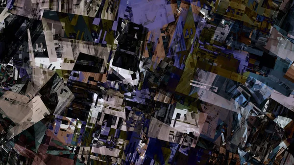 Stadens Struktur Färgglada Konstiga Abstrakt Bakgrund Digital Konst — Stockfoto