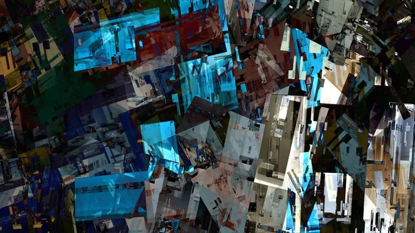 Digital Geometric Structure City Urban Abstract Illustration Art — Stock Photo, Image
