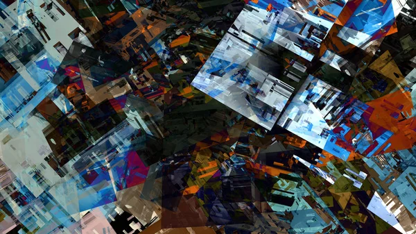 Abstrakta Geometriska Staden Stadsplanering Futuristiska Koncept Digital Illustration Bakgrund — Stockfoto