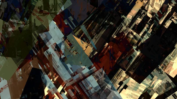 都市のビル構造のデジタル アートで幾何学的な抽象的な背景 — ストック写真