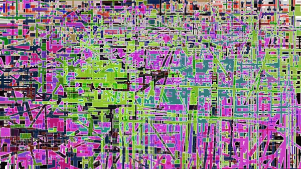 Colorido Mapa Estrutura Geométrica Abstrato Fundo Arte Digital — Fotografia de Stock