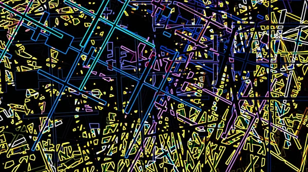 Geometrische Kartenstruktur Urbane Stadt Digitale Illustration — Stockfoto