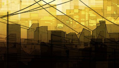 dijital sanatsoyut kentsel cityscape arka plan