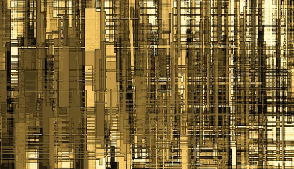 Stedelijke Fabriek Bouw Zonsondergang Abstracte Achtergrond Digitale Kunst — Stockfoto