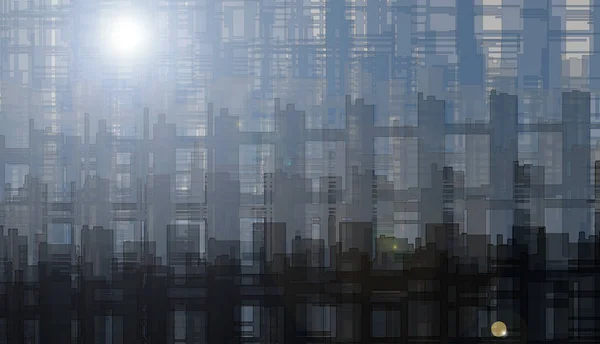 Struktur Fabrik Stadtlandschaft Abstrakter Hintergrund Der Digitalen Kunst — Stockfoto