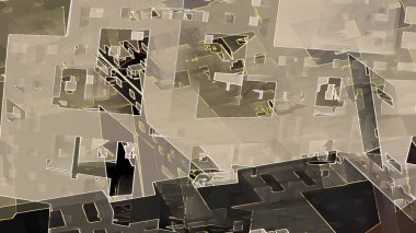 Soyut geometrik şehir kentsel tasarım fütüristik konsept dijital illüstrasyon arka plan