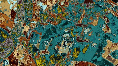 Dijital arazi yüzey pas hareketi renkli resimde