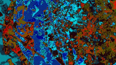 Dijital arazi yüzey pas hareketi renkli resimde