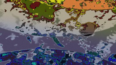 Dijital arazi yüzey pas hareketi renkli resimde