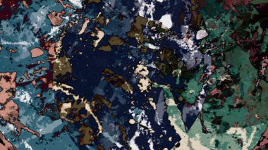 Dijital arazi yüzey pas hareketi renkli resimde